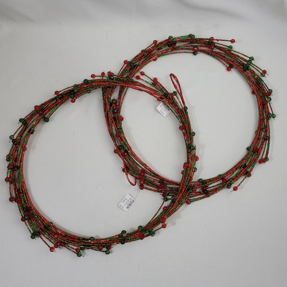 (2) Dillards Beaded Tree Garland - Red Green - Picture 10 of 10